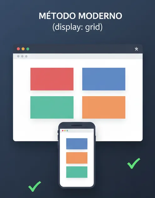 Diagrama de funcionamiento de CSS Grid responsive