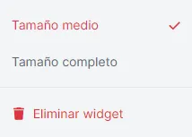 Cambiando el tamaño de un widget