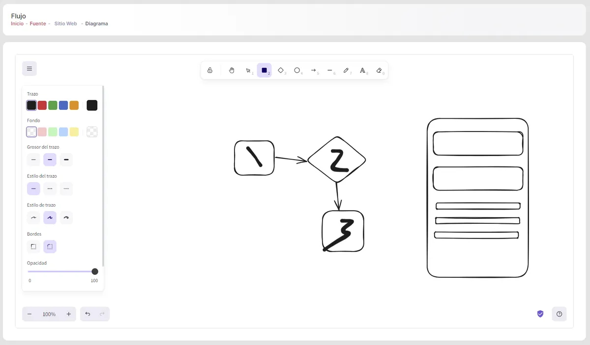 Creando un diagrama con Excalidraw