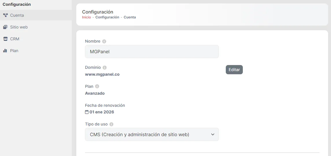 Módulo Configuración