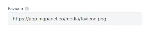 Campo de favicon con ejemplo de URL