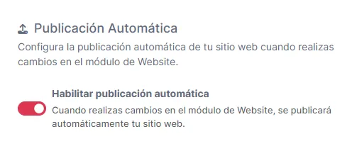 Activando publicación automática
