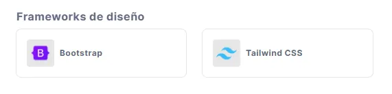 Ejemplos de frameworks de diseño disponibles