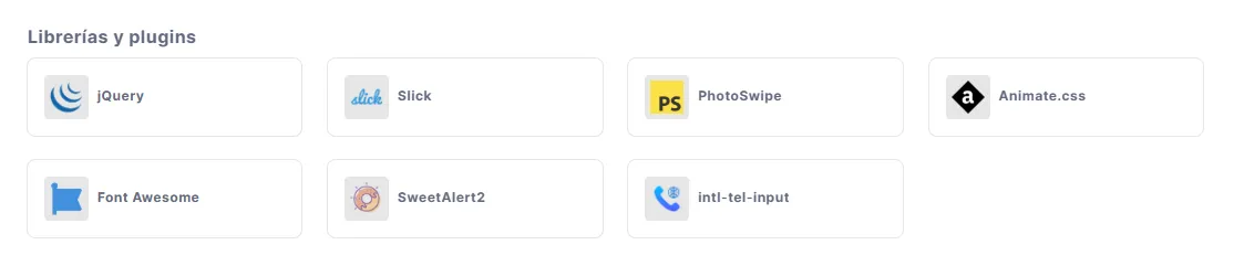 Ejemplos de librerías y plugins disponibles