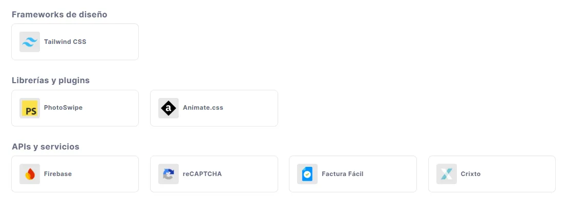 Navegación entre categorías