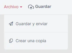 Menú Archivo con acciones