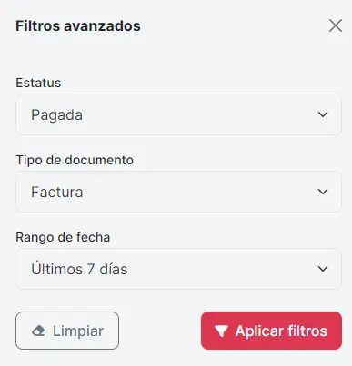 Aplicando filtros por estado y tipo