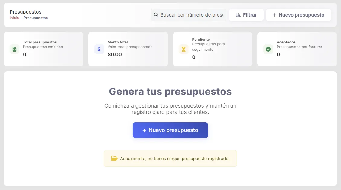 Módulo de Presupuestos