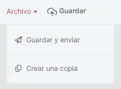 Menú Archivo con acciones